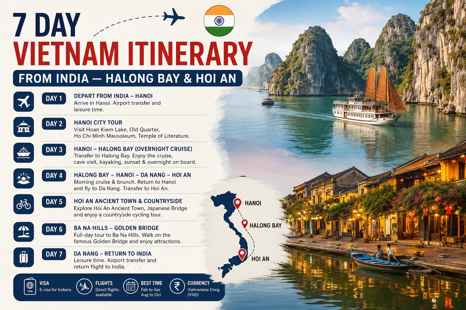 7-Day Vietnam Itinerary from India: Perfect Trip Plan for 2026