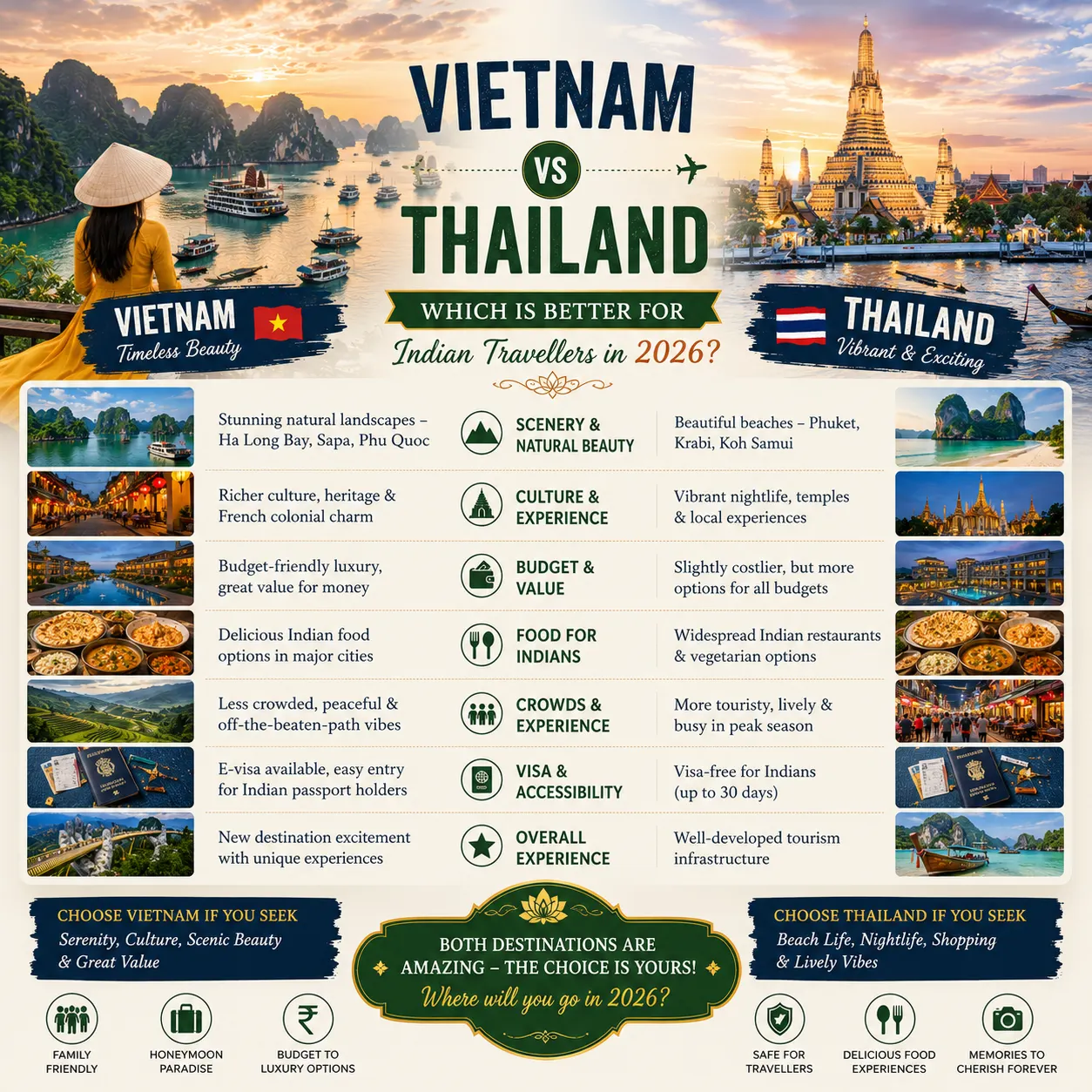 Vietnam vs Thailand: Which Is Better for Indian Travellers in 2026?