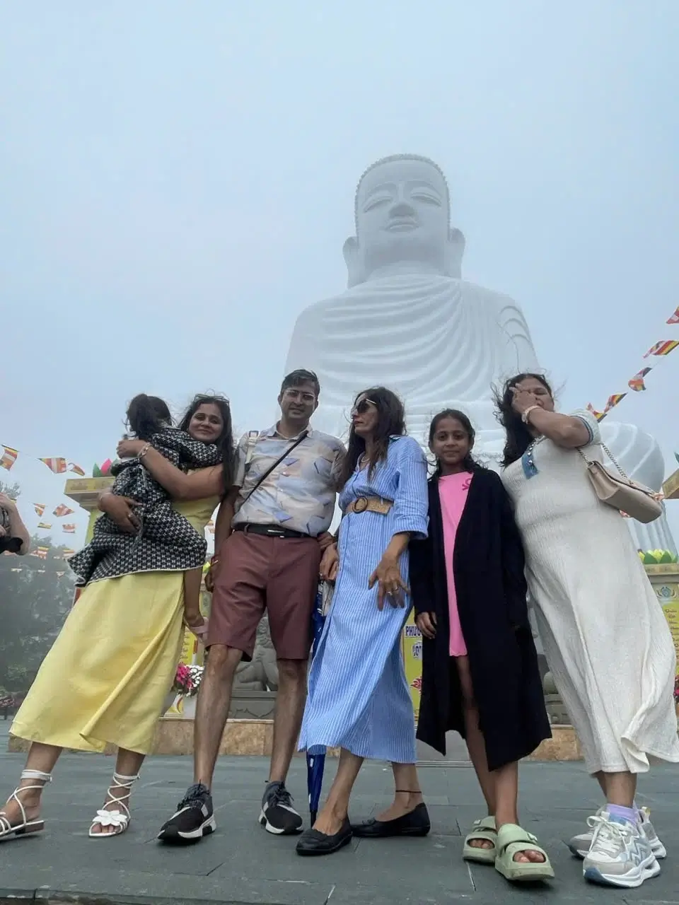 bookvietnamholiday.com clients at the giant Buddha, Ba Na Hills