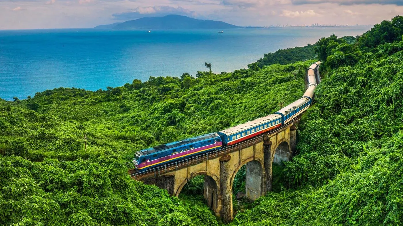 Hai Van Cloud Pass winding road with ocean views Vietnam