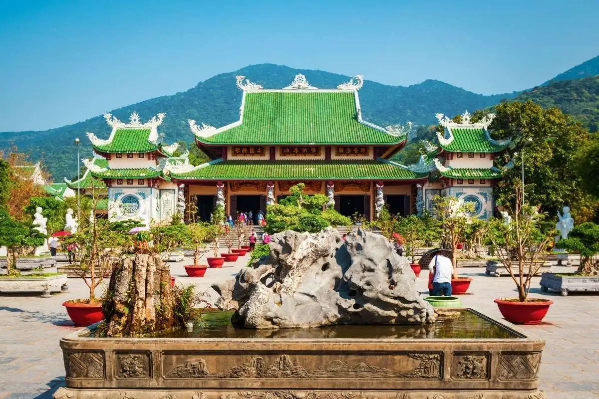 Linh Ung Pagoda on Thuy Son Marble Mountain with coastal views