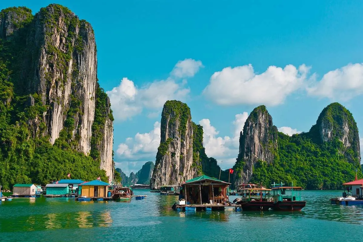 Vung Vieng floating village Lan Ha Bay Vietnam