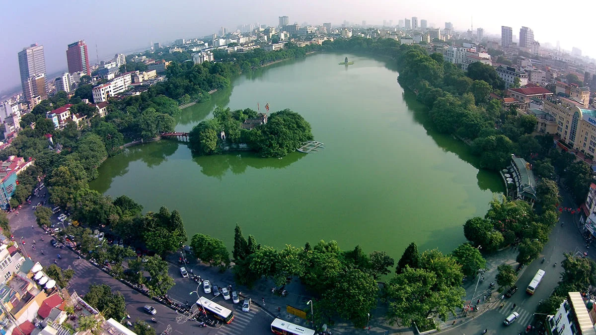 Ngoc Son Temple on Hoan Kiem Lake Hanoi