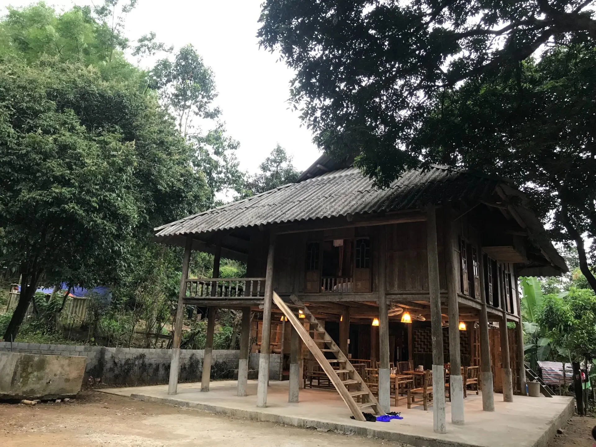 Traditional Thai stilt house homestay Mai Chau valley Vietnam