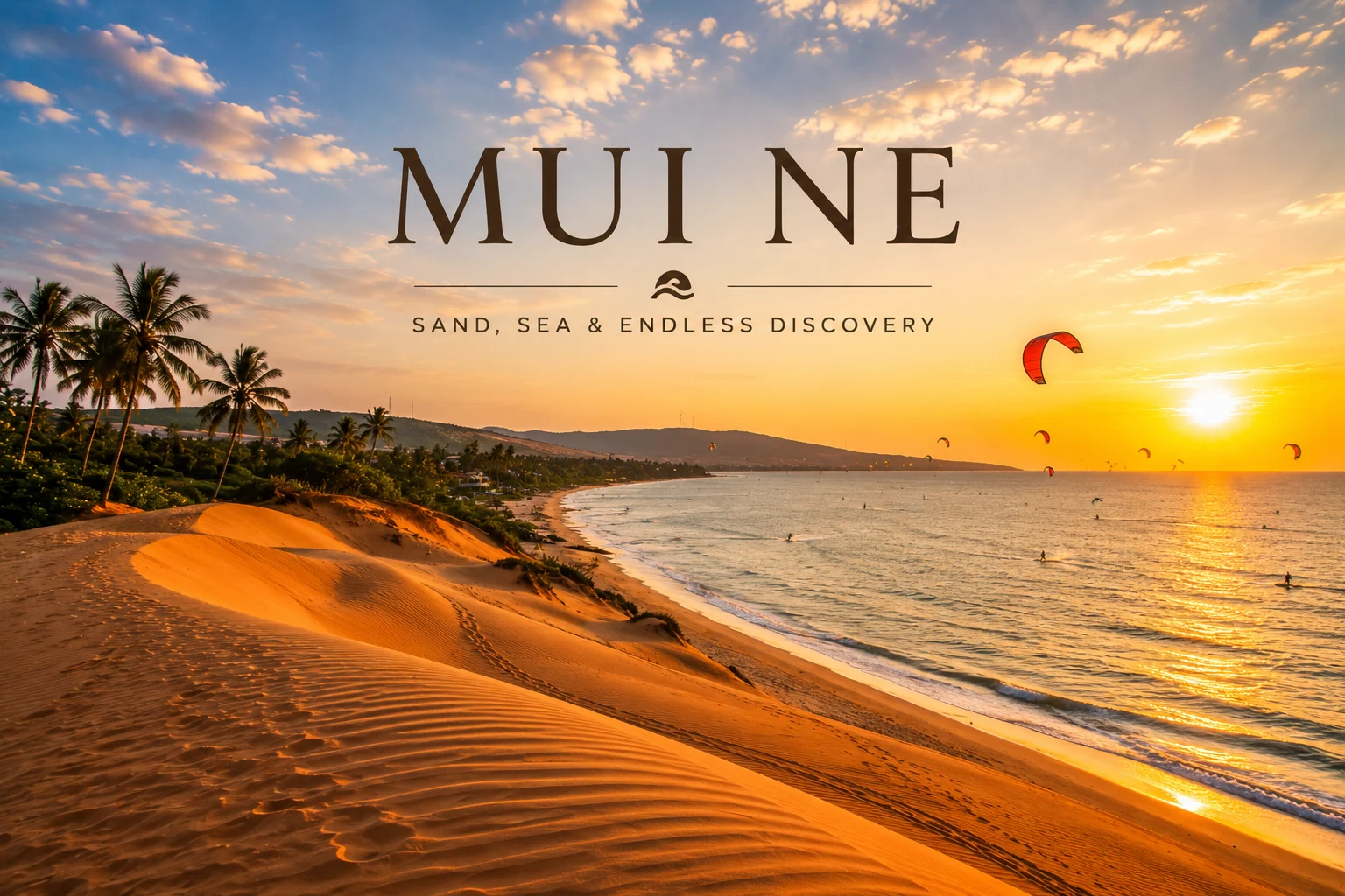 White Sand Dunes sunrise Mui Ne Vietnam desert meets sea landscape