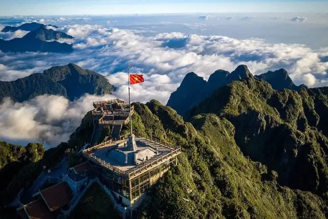 Fansipan summit 3143m cable car and temple complex Sapa Vietnam