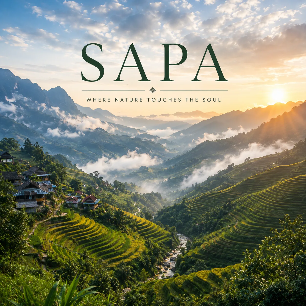 Muong Hoa Valley rice terraces in golden harvest season Sapa Vietnam