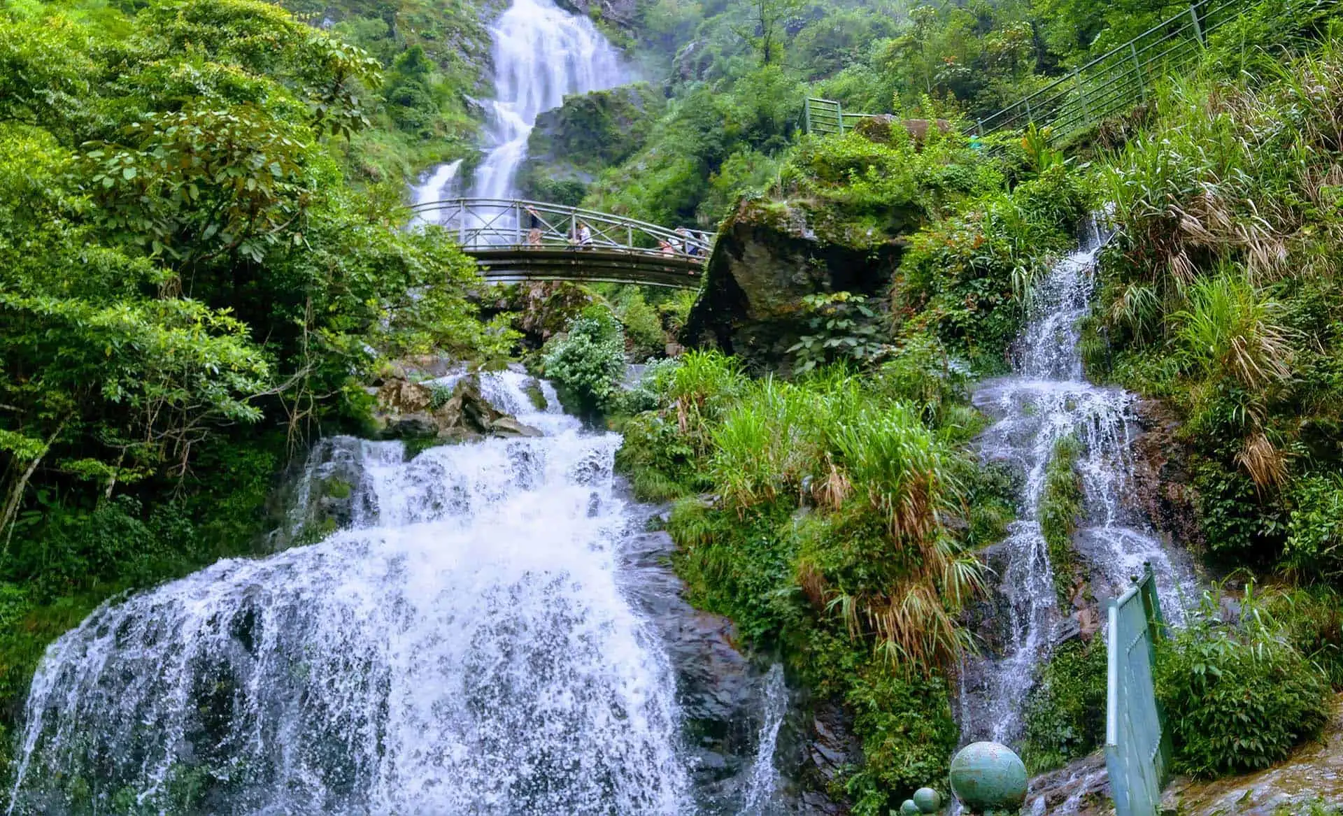 Silver Waterfall 200m cascade on the road to Tram Ton Pass Sapa Vietnam