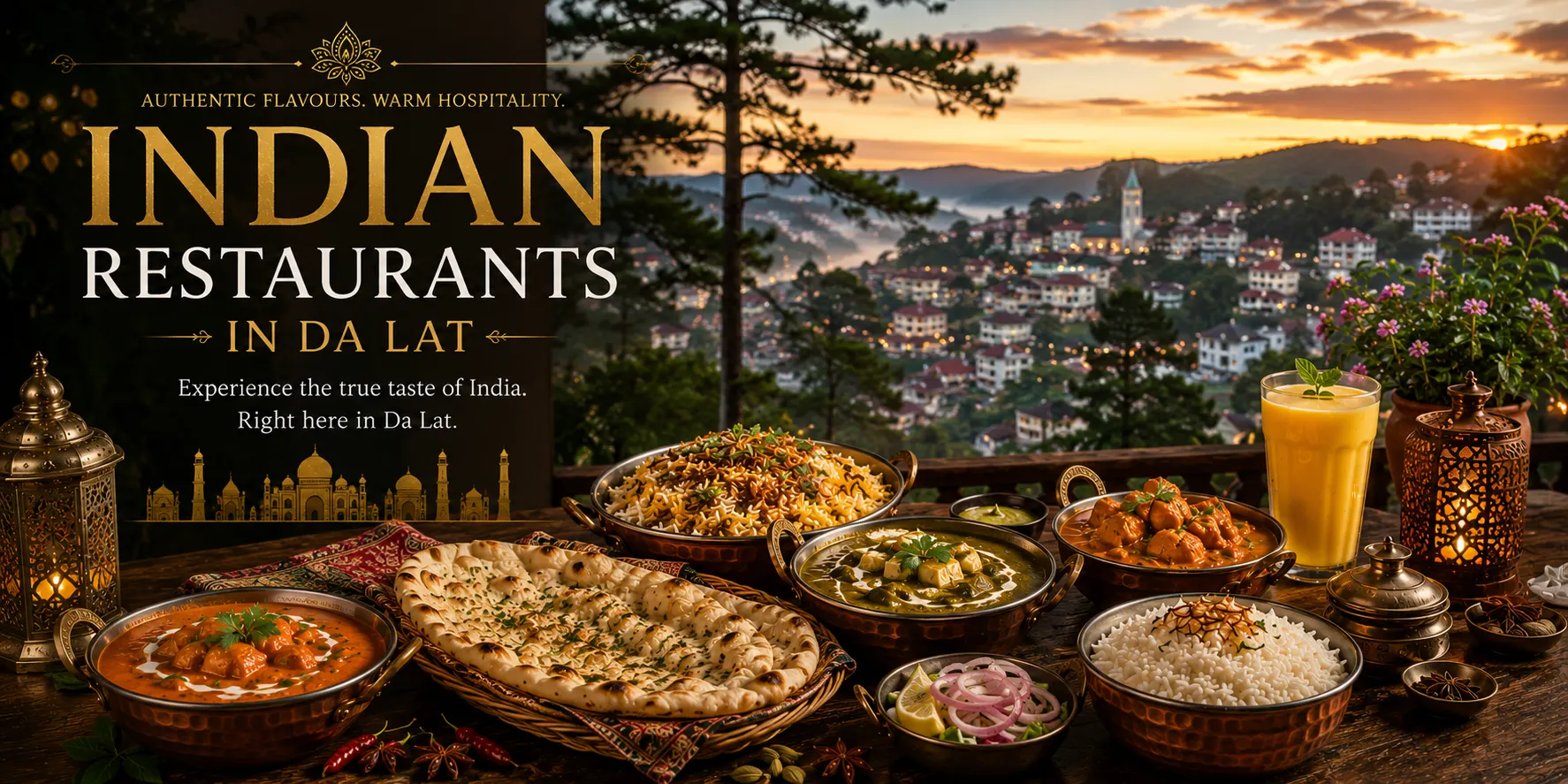 Indian restaurant near Da Lat Central Market in Vietnam's hill station