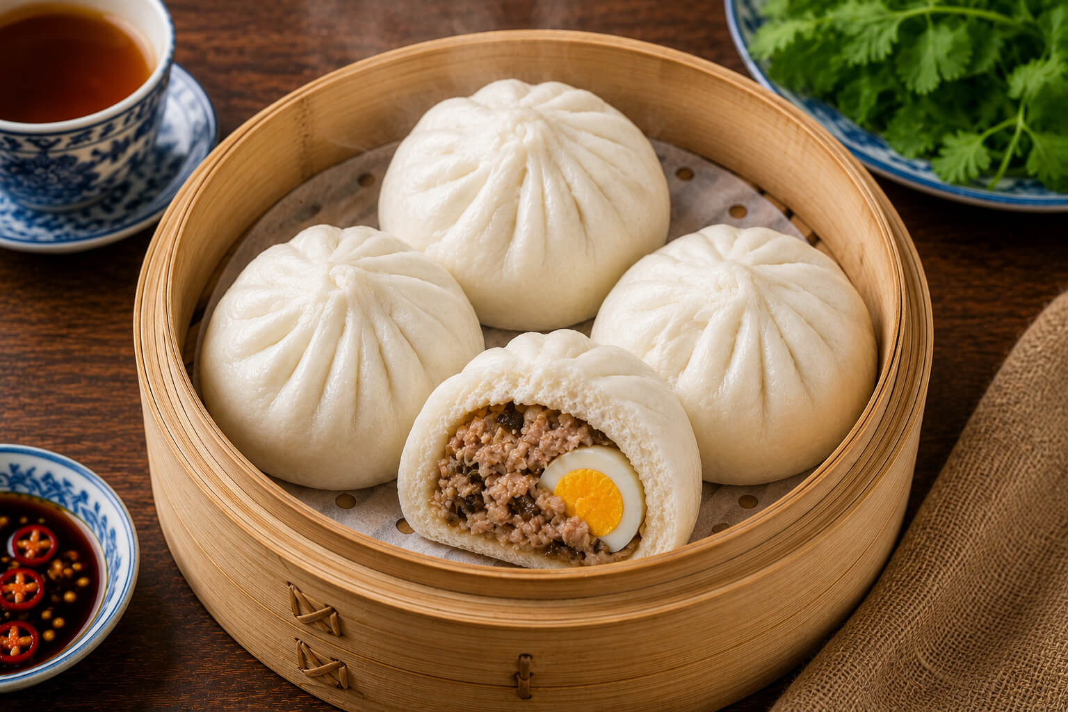 Bánh Bao Nhân Thịt (Pork & Egg)