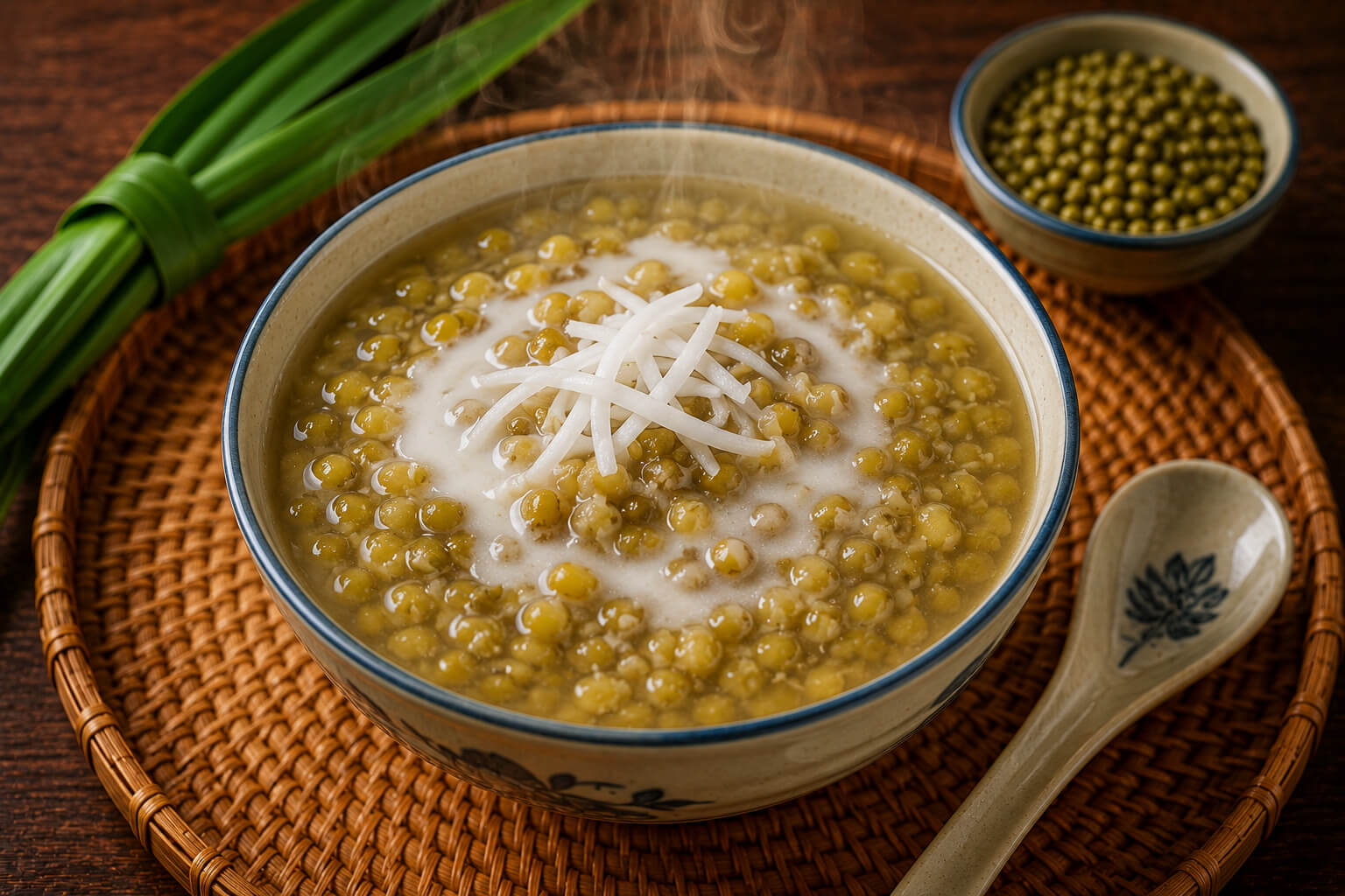 Chè Ðậu Xanh Nóng (Hot Mung Bean Soup)