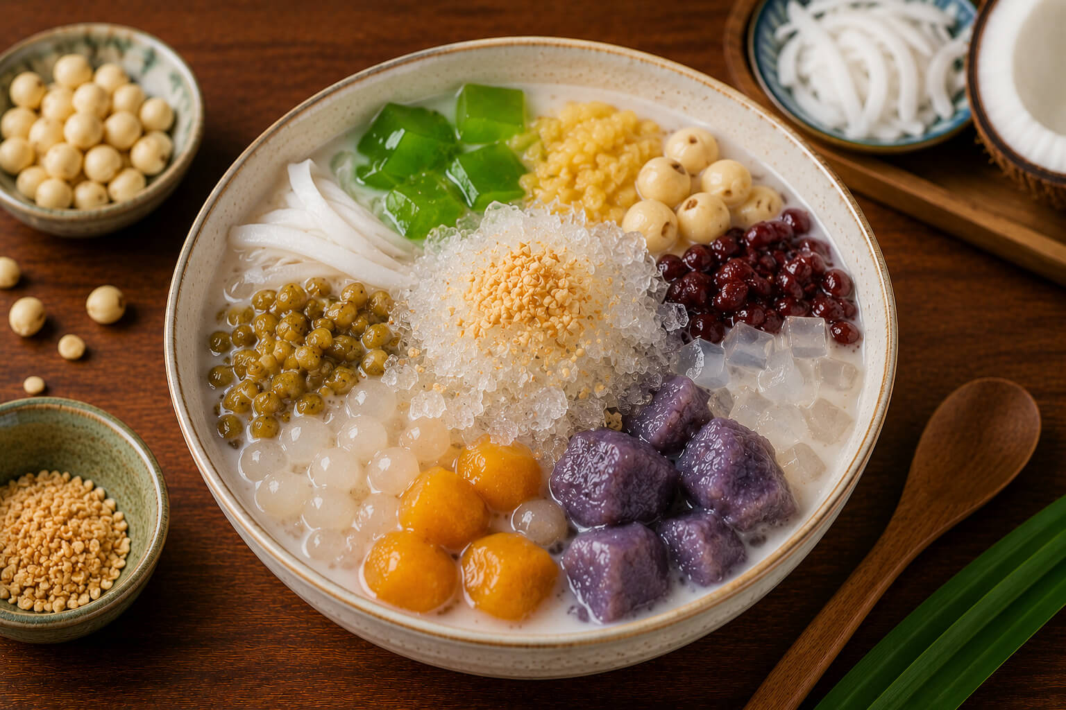 Che ba mau three colour Vietnamese dessert
